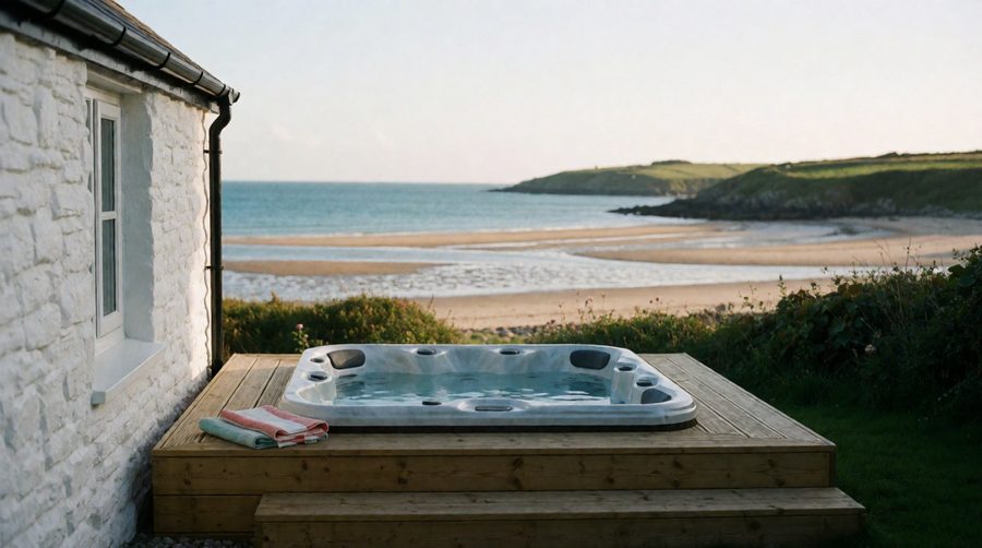 Plenty of Anglesey hot tub cottages sit a short stroll from a sandy beach