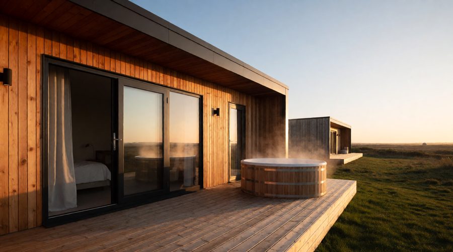 Most hot tub lodges near St Andrews sit on farmland a few miles outside the town